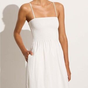 FAITHFUL THE BRAND tergu white midi dress